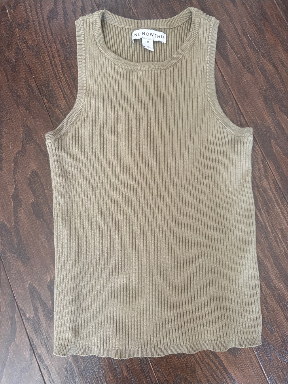 Olive And Now This Ribbed Tank Top size Medium